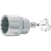 Hazet 1000AZ 1.3/16 1000AZ 1.3/16 Dop (zeskant) Dopsleutelinzetstuk 1 3/16 3/4 (20 mm)