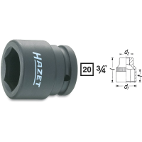 Hazet 1000S 34 1000S 34 Dop (zeskant) Kracht dopsleutelinzet 34 mm 3/4 (20 mm)