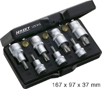 Hazet 1557/10 Torx Dopsleutel Bitinzetset 10 Delig 1/4 (6.3 Mm), 1/2 (12.5 Mm), 3/8 (10 Mm)