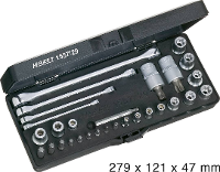 Hazet 1557/29 Buiten Torx, Torx Bo, Torx Dopsleutelinzetset 29 Delig 1/4 (6.3 Mm), 3/8 (10 Mm), 1/2 (12.5 Mm)