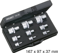 Hazet 1557/9 Buiten Torx Dopsleutelinzetset 9 delig 1/4 (6.3 Mm), 1/2 (12.5 Mm), 3/8 (10 mm)