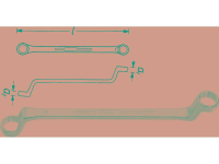 Hazet 630 21X22 630 21X22 Dubbele ringsleutel Sleutelbreedte (metrisch) 21   22 mm