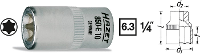 Hazet 850 E8 850 E8 Buiten Torx Dopsleutelinzetstuk T 8 1/4 (6.3 Mm)