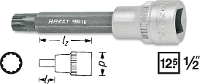 Hazet 990LG 14 Veeltandig (XZN) Dopsleutel bitinzet 14 mm 1/2 (12.5 Mm)