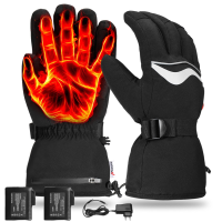 Hcalory 45/55/65℃ 1 paar zwarte elektrisch verwarmde handschoenen Waterdichte warme handschoenen voor buitensporten