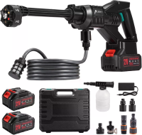 Hcalory E2 6 in 1 1000PSI Hoge Druk Autowassermet duale batterijen waterspoeler met ergonomische grip voor auto patio