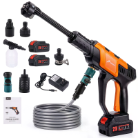 Hcalory T2 6 in 1 2500PSI borstelvrije zware batterijloze auto wasserij 2 batterijen wasmachine 4 drukniveaus verstelbaa