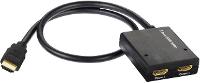 Inakustik 3247012 2 poorten HDMI splitter Met ingebouwde repeater 1920 x 1440 Pixel Zwart