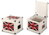Heartfelt London Reiskist / Meubel Wit / Bruin #95;_55x56x45 Cm