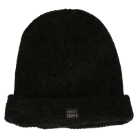 Thermo muts/beanie zwart/donkergrijs voor dames