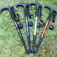 Height Adjustable Durable Telescopic Hiking Walking Stick 4 Color