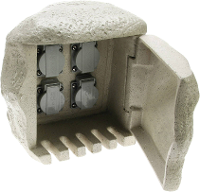 Heitronic 36314 Buitenstopcontact Graniet grijs (mat) Steenlook