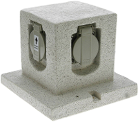 Heitronic 36315 Buitenstopcontact Graniet grijs (mat) Steenlook