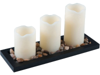 Heitronic 39037 LED kaars met echte was Set van 3 stuks Wit Amber
