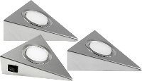 Heitronic GENUA LED onderbouwlamp Set van 3 stuks LED LED vast ingebouwd 6 W Warmwit RVS