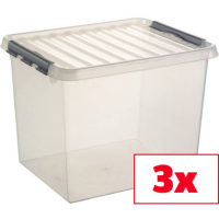 Helit Opbergdoos Sunware Q line Transparant 52 l (b x h x d) 50 x 40 x 38 cm 3 stuk(s)