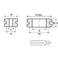 HellermannTyton HV1608 PVC GY G1 Kabeldoorvoering Klem Ø (max.) 44 Mm Plaatdikte (max.) 3 Mm PVC Grijs 1 stuk(s)