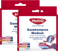 HeltiQ Gaaskompres Medium Duoverpakking