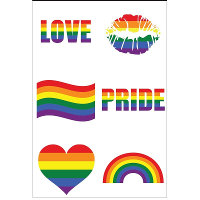 6X Regenboog pride kleuren plak tattoos