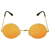 Carnaval verkleedbril   ronde glazen   oranje   flower power   hippie