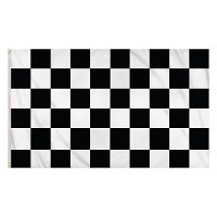 Finish vlag zwart wit met ophangringen 90 x 150 cm