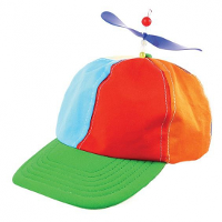Gekleurde pet met gekleurde propeller   Verkleed accessoire   baseballcaps   carnaval   clown
