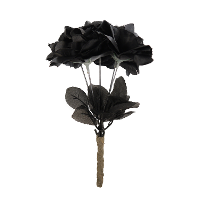 Halloween accessoires bloemen boeket   zwarte rozen   35 cm