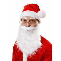 Kerstman baard   wit   polyester   elastiek band   volwassenen   kerstmanbaard