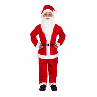 Kerstman kostuum met kerstmuts en baard kinderen  maat 4 6 jaar  kerstmannenpak