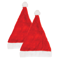 Kerstmuts   2x   rood   voor volwassenen   budgetmuts   29 x 42 cm   pluche
