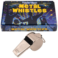 Henbrandt Metalen scheidsrechter fluitjes   12x stuks   5.5 Cm   zilver