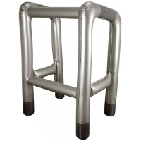Opblaasbaar opa/oma looprek   zilver grijs   58 x 88 x 45 cm   feestartikelen Abraham/Sara/50 jaar