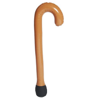 Opblaasbare bruine wandelstok   90 cm   Abraham/Sara feestartikelen   50/60/70/80/90/100 jaar