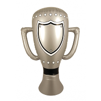 Opblaasbare winnaars trofee   60 cm   zilver   Feestartikelen voor supporters   bokaal