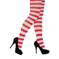 Panty/maillot   rood met wit gestreept   voor dames   M/L