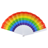 Regenboog Handwaaier   1x   Pride vlag   LHBTI   Spaanse Waaier   14 x 23 cm