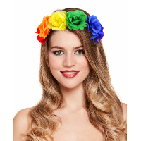 Regenboog kleuren diadeem   bloemen hoofdband   PRIDE   dames