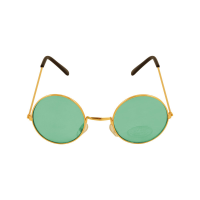Toppers   Groene hippie flower power zonnebril met ronde glazen