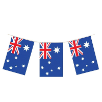 Vlaggenlijn Australie   landen decoratie   4 meter   Australische vlaggetjes