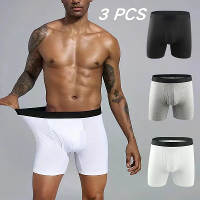 Heren 3 Pack Katoenen Boxershorts met Comfortabele Flexibele Tailleband Ademend Effen Kleur Ondergoed Boxershort Comfort