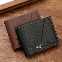 Heren Casual PU Leren Korte Portemonnees Meerdere Kaart Slots Kaart Houder voor Heren Bifold Portemonnee Zakelijke ID Ka