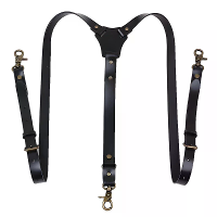 Heren PU Lederen Steuners Retro Stijl Y rug Verstelbare Riem Lus 3 Drukknopen Riem Heren Broek Steuners
