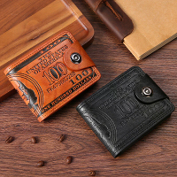 Heren PU leren portemonnee met mode embossed dollardesign,zakelijke casual kaarthouder,muntzakje voor mannen,bifold gesp