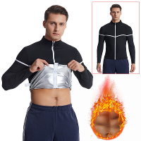 Heren Sweat Sauna Pak Shaper Stretch Ademend Transpiratie Absorberende Zip Up Sportkleding Fitness Vest om gewicht te ve