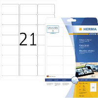Herma 4904 Universele etiketten 63.5 X 38.1 Mm Papier, glanzend Wit 525 stuk(s) Permanent hechtend Laser (zwart/wit), Kopiëren (zwart/wit), Laser (kleur),