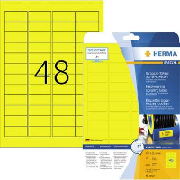 Herma 8030 Folie etiketten 45.7 X 21.2 Mm Polyester folie Geel 1200 stuk(s) Extra sterk hechtend Laser (zwart/wit), Laser (kleur), Kopiëren (zwart/wit),