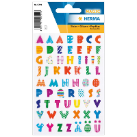 Alfabet plak letters   A Z Stickers   1x vellen   gekleurd   10 mm