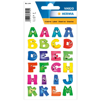 Alfabet plak letters   A Z Stickers   1x vellen   gekleurd   28 mm