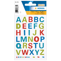Alfabet plak letters   A Z Stickers   1x vellen   gekleurd glitter   15 mm