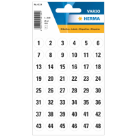 Herma Stickervel   cijfers / getallen   0 t/m 240   5x vellen   wit   12 mm